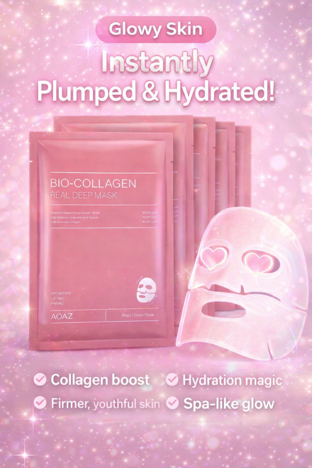 Bio-Collagen Deep Hydration Face Mask (4-Pack)